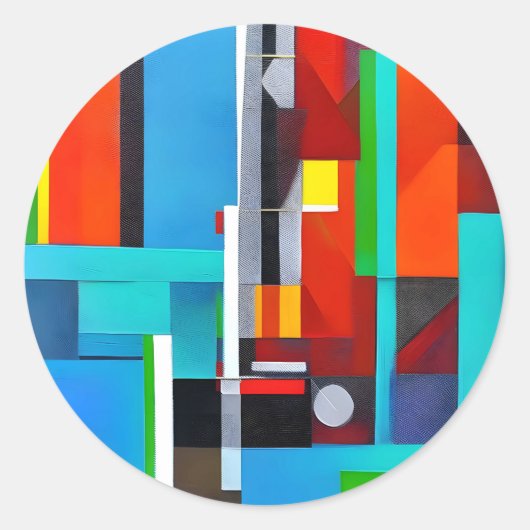 Geometrische Abstrakte Kunstformen Runder Aufkleber (Vorderseite)
