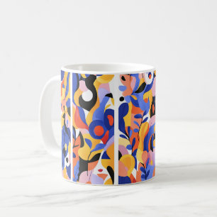 Geometrische abstrakte Kunstwerke. Retro Vintage Kaffeetasse