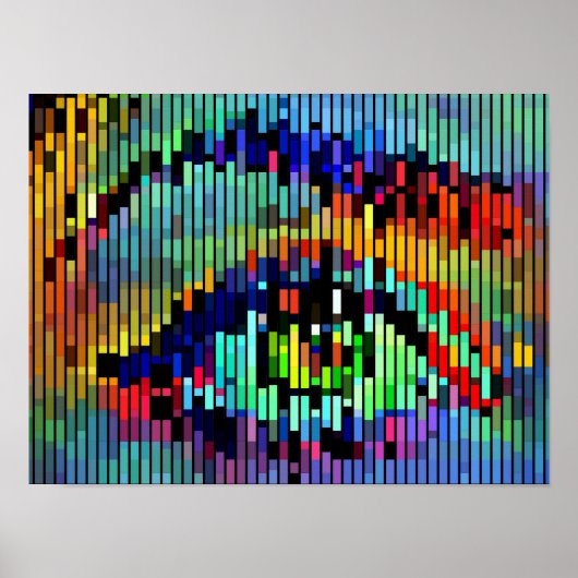 Geometrische Abstrakte Linien Frauen Auge Original Poster (Vorne)