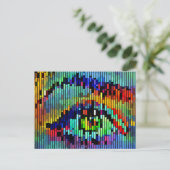 Geometrische Abstrakte Linien Frauen Auge Original Postkarte (Stehend Vorderseite)