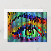 Geometrische Abstrakte Linien Frauen Auge Original Postkarte (Vorne/Hinten)