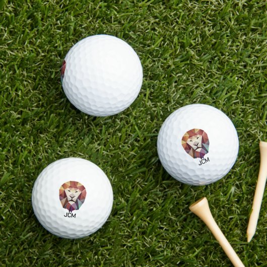 Geometrische Abstrakte Lion mit Monogramm Golfball (Insitu Gras)