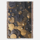 Geometrische Abstrakte Mauer Art - Gold und Bl Decke (Vorderseite Vertikal)