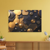Geometrische Abstrakte Mauer Art - Gold und Bl Leinwanddruck (Insitu (Wohnzimmer))
