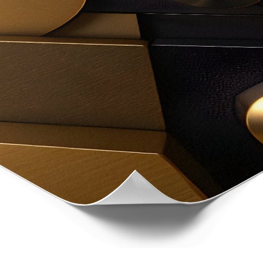 Geometrische Abstrakte Mauer Art - Gold und Bl Poster (Ecke)