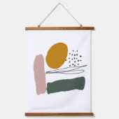 Geometrische abstrakte minimale moderne Pastellauf Wandteppich Mit Holzrahmen (Vorderseite)