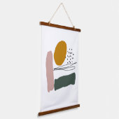 Geometrische abstrakte minimale moderne Pastellauf Wandteppich Mit Holzrahmen (Gewinkelt)