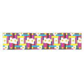 Geometrische Abstrakte moderne Farben Kurzer Tischläufer (Horizontal)