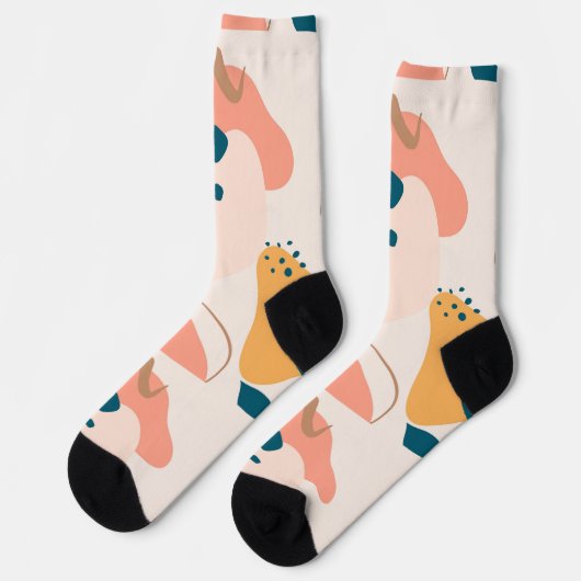 Geometrische abstrakte moderne Pastellsocken Socken (Linkes Detail)