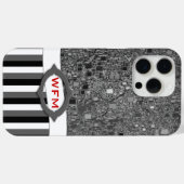 Geometrische Abstrakte Monogramm-Schwarz-weiße Str Case-Mate iPhone Hülle (Rückseite (Horizontal))