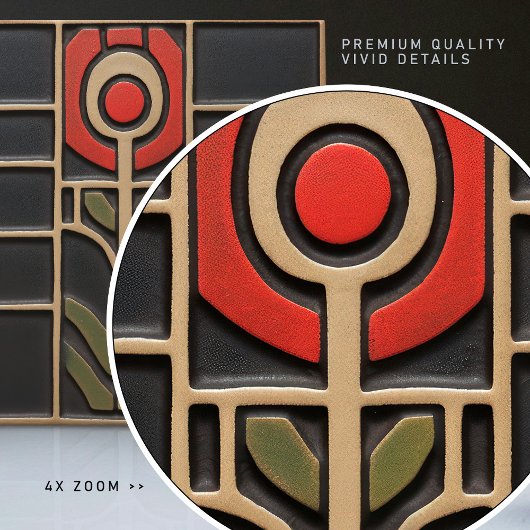 Geometrische Abstrakte Orange-Blume Mitte des Jahr Fliese