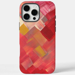Geometrische abstrakte Pinselstriche Rot, Pink & G iPhone 16 Pro Max Hülle
