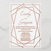 Geometrische Abstrakte Rahmen Rose Gold Wedding fü Folieneinladung (Vorderseite)