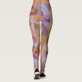 Geometrische abstrakte Retrokreise Farbiges Muster Leggings (Rückseite)