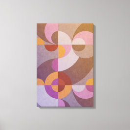 Geometrische abstrakte Retrokreise Farbiges Muster Leinwanddruck