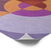 Geometrische abstrakte Retrokreise Farbiges Muster Poster (Ecke)