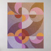 Geometrische abstrakte Retrokreise Farbiges Muster Poster (Vorne)