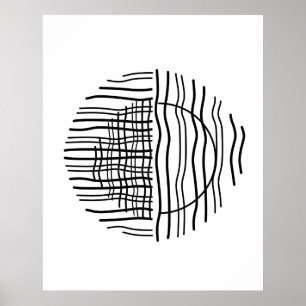 Geometrische abstrakte schwarze Mitte Jahrhundert  Poster