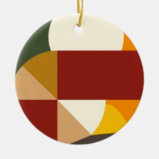 Geometrische Abstrakte Warme modern geformt Keramik Ornament (Vorne)