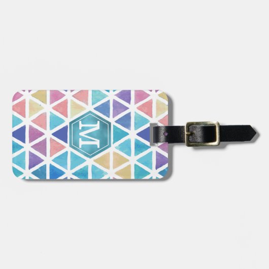 Geometrische abstrakte Wasserfarben (Korallenrifft Gepäckanhänger (Vorderseite horizontal)