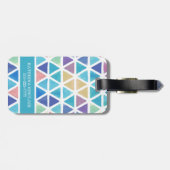 Geometrische abstrakte Wasserfarben (Korallenrifft Gepäckanhänger (Rückseite horizontal)