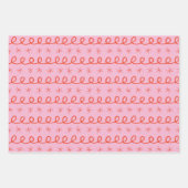 Geometrische Abstrakte Weihnachten in Rot und Rosa Geschenkpapier Set (Vorderseite 2)