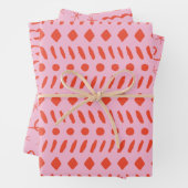 Geometrische Abstrakte Weihnachten in Rot und Rosa Geschenkpapier Set (Beispiel)