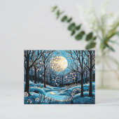 Geometrische Abstraktion des Winterwaldes Feiertagspostkarte (Stehend Vorderseite)