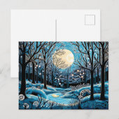 Geometrische Abstraktion des Winterwaldes Feiertagspostkarte (Vorne/Hinten)