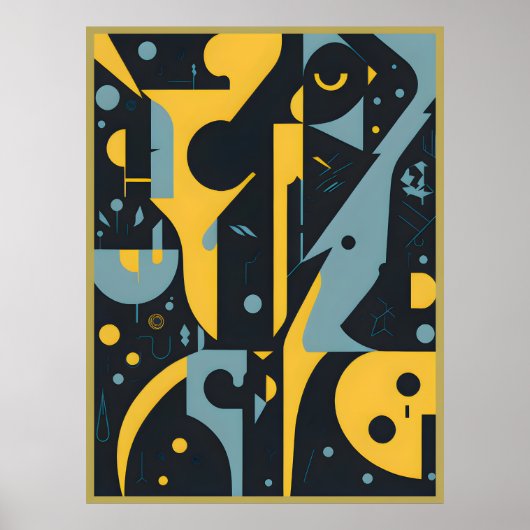 Geometrische Abstraktion: fette Formen, lebhaftes Poster (Vorne)