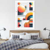 Geometrische Abstraktion in fetten Farben Leinwanddruck (Insitu (Schlafzimmer))