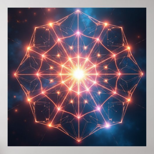 Geometrische Abstraktion : Lichtkern-Kunstwerk Poster (Vorne)