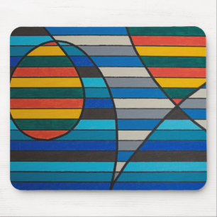 Geometrische Abstraktion mit fetten Streifen und F Mousepad