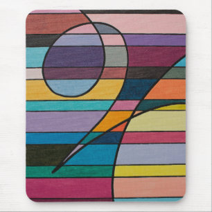 Geometrische Abstraktion mit kräftigen Streifen un Mousepad