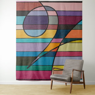 Geometrische Abstraktion mit kräftigen Streifen un Wandteppich