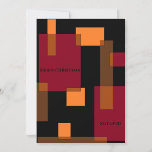 Geometrische Abstraktion Red Brown Black Christmas Feiertagskarte