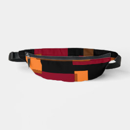 Geometrische Abstraktion Rotes Orangenbraun Schwar Bauchtasche
