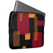 Geometrische Abstraktion Rotes Orangenbraun Schwar Laptopschutzhülle (Vorne Rechts)