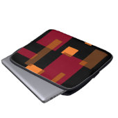 Geometrische Abstraktion Rotes Orangenbraun Schwar Laptopschutzhülle (Vorne Knopf)