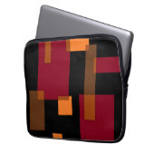 Geometrische Abstraktion Rotes Orangenbraun Schwar Laptopschutzhülle (Vorderseite Links)
