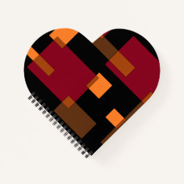 Geometrische Abstraktion Rotes Orangenbraun Schwar Notizblock