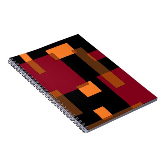 Geometrische Abstraktion Rotes Orangenbraun Schwar Notizblock (Rechte Seite)