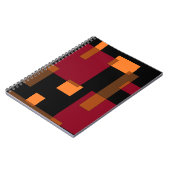 Geometrische Abstraktion Rotes Orangenbraun Schwar Notizblock (Linke Seite)