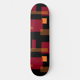 Geometrische Abstraktion Rotes Orangenbraun Schwar Skateboard