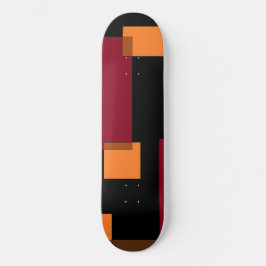 Geometrische Abstraktion Rotes Orangenbraun Schwar Skateboard