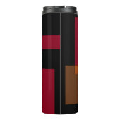 Geometrische Abstraktion Rotes Orangenbraun Schwar Thermosbecher (Rückseite)