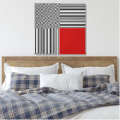 Geometrische Abstraktion, rotes Quadrat mit B/W St Leinwanddruck (Insitu (Schlafzimmer))