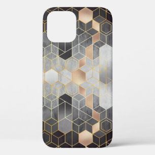 Geometrische Abstraktion von Hexagonen auf schwarz Case-Mate iPhone Hülle