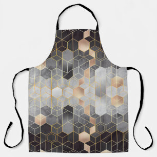 Geometrische Abstraktion von Hexagonen auf schwarz Schürze