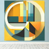 Geometrische Abstraktionskreise und Rechtecke Leinwanddruck (Insitu (Holzboden))